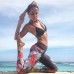 3D Леггинсы Yoga6202 графит в цветы