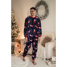 Мужская теплая пижама Santa велсофт VEL060