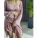 Женский велюровый халат розовый