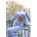Трикотажный костюм-тройка «Celine» (кофта+топ+штаны) Голубой Трикотажный костюм-тройка «Celine» (кофта+топ+штаны) Голубой