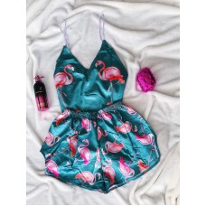 Шовкова піжама flamingo green