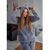 Махровый теплый костюм Тедди серый