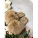 Тапочки женские меховые беж