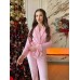 Плюшевый комплект штаны и короткий халат розовый