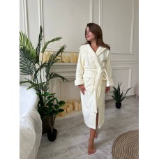 Махровий довгий халат молочний Махровий довгий халат молочний