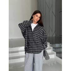 Рубашка в клетку oversize графит